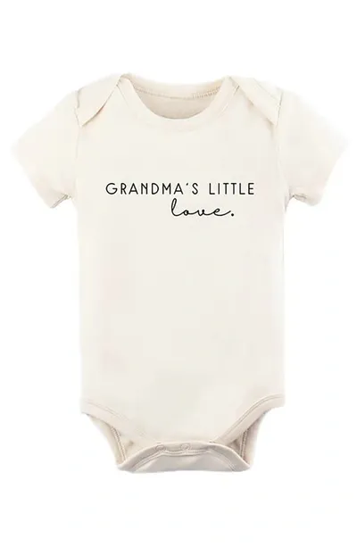 Tenth & Pine Kids'  Grandma's Little Love Organic Cotton Bodysuit In Natural