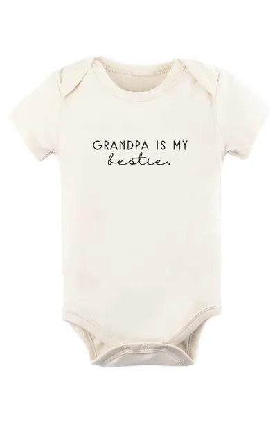 Tenth & Pine Kids' Grandpa Is My Bestie Organic Cotton Bodysuit In Natural