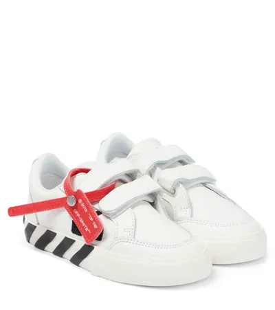 Off-white Kids' Low Vulcanized Leather Sneakers In White