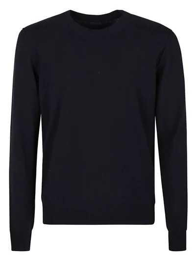 Maison Margiela Logo Detail Plain Sweater In Navy