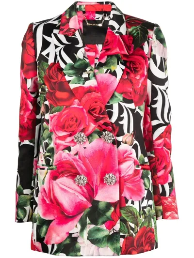 Philipp Plein Romance Floral-print Blazer In Multi