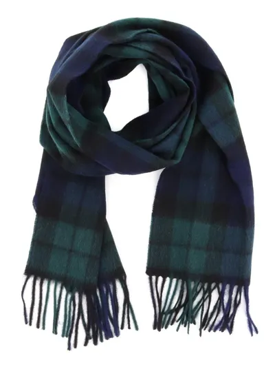 Barbour Tartan Fringed Edges Scarf In Multi