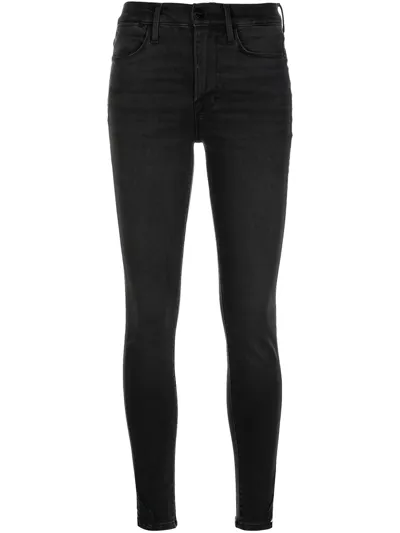 Frame High-rise Skinny Jeans In Black