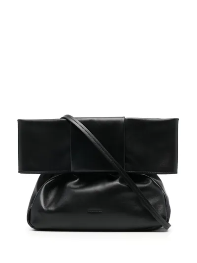 Jil Sander Bow-detail Leather Crossbody Bag In Black