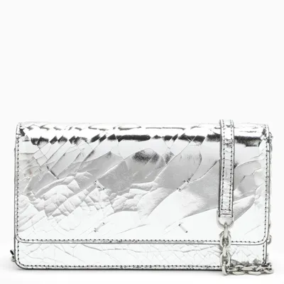 Maison Margiela Silver Strap Wallet In Metal