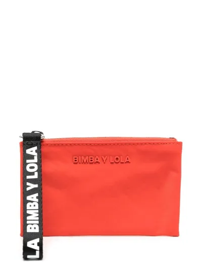 Bimba Y Lola Debossed-logo Zip-up Purse In Red