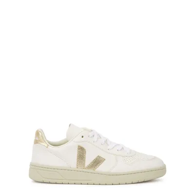 Veja V-10 Leather Sneakers In White