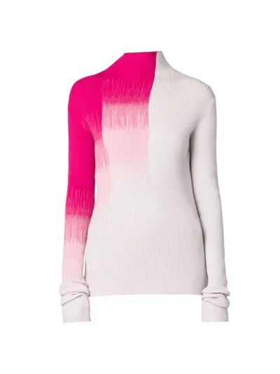 Giorgio Armani Rib-knit Turtleneck Sweater In Pink Multi