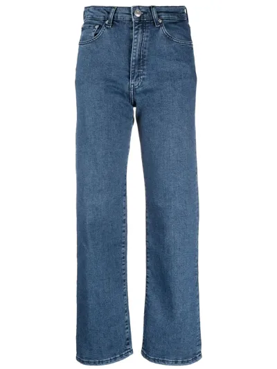 Bimba Y Lola Straight-leg Cropped Jeans In Blue