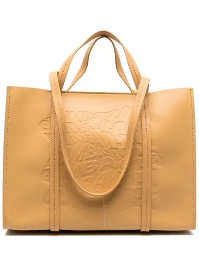 Bimba Y Lola Logo-embossed Shopper Bag In Yellow