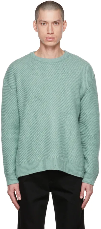 Solid Homme Blue Crewneck Sweater In 608m Mint