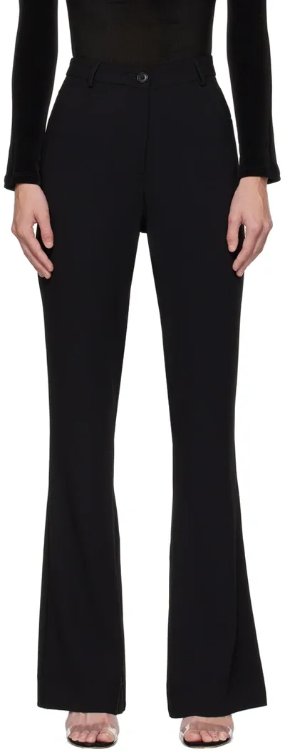 Mirror Palais Black Cowboy Wide-leg Silk Trousers