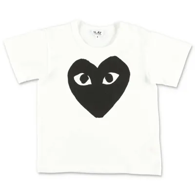 Comme Des Garçons Kids'  T-shirt Bianca In Jersey Di Cotone In Bianco