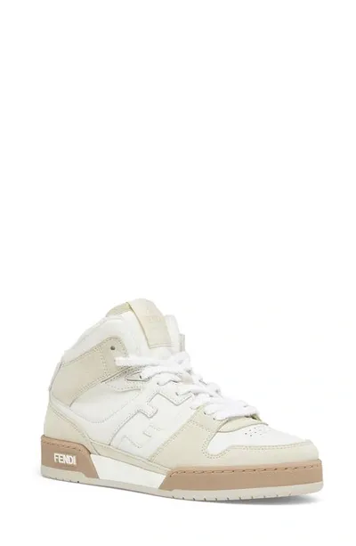 Fendi Match High-top Sneakers In Ice Bianco