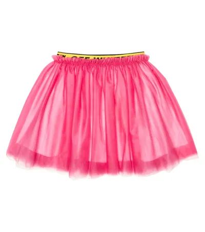 Off-white Kids' Logo Tulle Skirt In Fuchsia