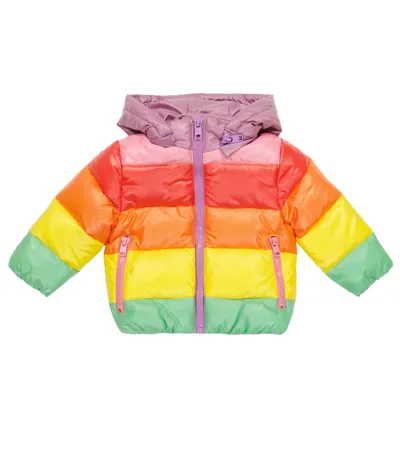 Stella Mccartney Babies' Rainbow Stripe Padded Shell Jacket 6-36 Months In Neutral