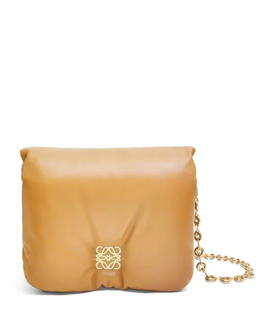 Loewe Goya Anagram Puffer Chain Shoulder Bag In Brown