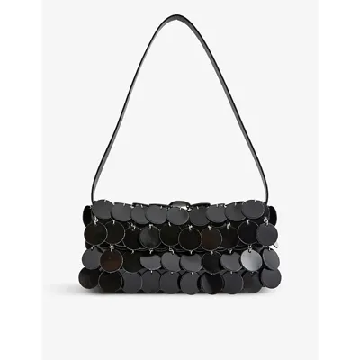 Rabanne Sphere Embellished Leather Shoulder Bag In Black