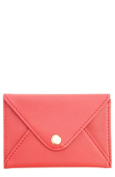 Royce New York Personalized Envelope Card Holder In Red- Deboss