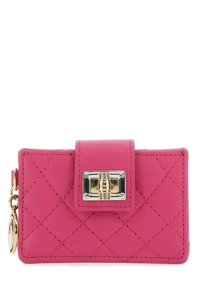 Lanvin Fuchsia Leather Card Holder  Pink  Donna Tu