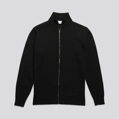 Asket The Merino Zip Cardigan Black