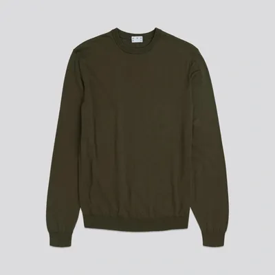 Asket The Cotton Sweater Olive