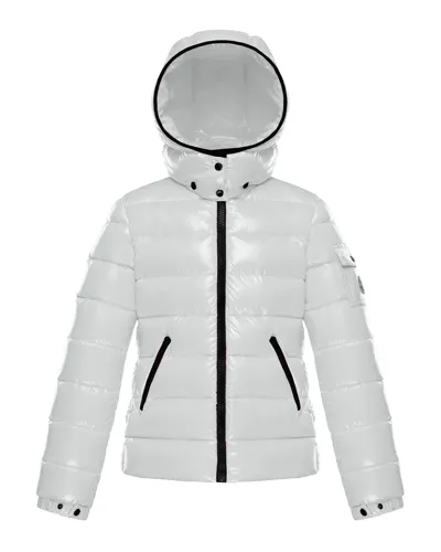 Moncler Kids' Girl's Bady Quilted Logo Jacket In White