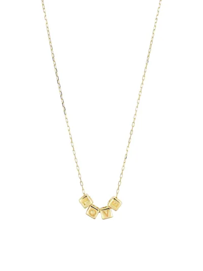 Oradina 14k Yellow Gold Love Cubed Necklace