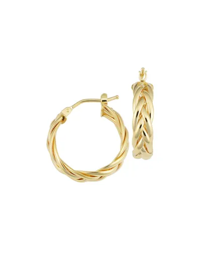 Oradina 14k Yellow Gold Caesar Midi Hoops