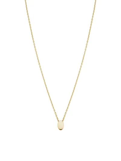 Oradina 14k Yellow Gold Sweet Oval Pendant Necklace