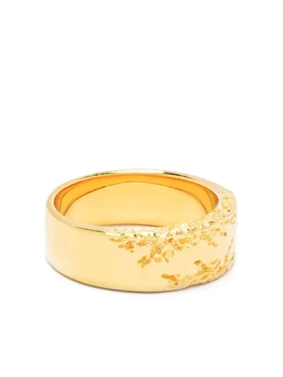 Maria Black Bridge Engraved Ring In Gold