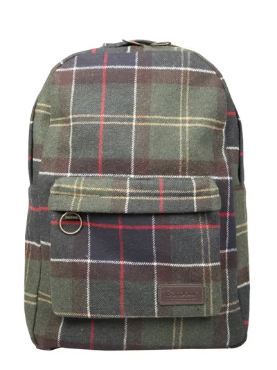 Barbour Logo Patch Checked Backpack In Multi