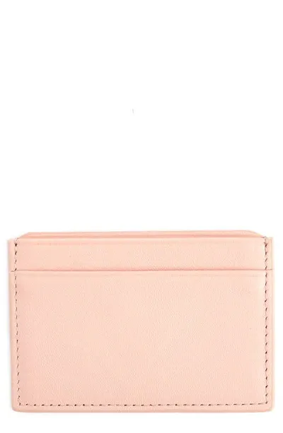 Royce New York Personalized Rfid Leather Card Case In Light Pink- Deboss