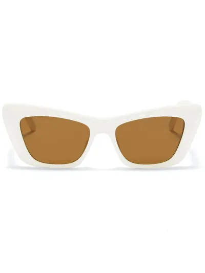 Palm Angels Hermosa Rectangular-frame Sunglasses In White