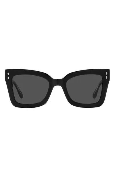 Isabel Marant 52mm Flared Rectangular Sunglasses In Black