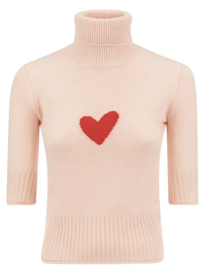 Sportmax Mock Polo Neck Cashmere Jumper In Pink