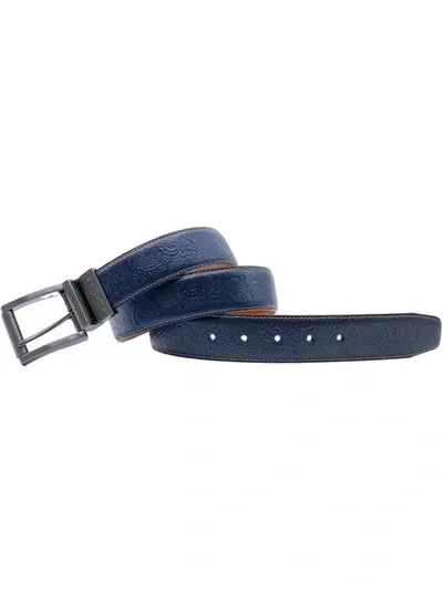 Robert Graham Battlestar Reversible Belt In Navy