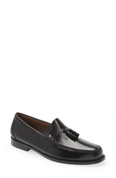 G.h. Bass & Co. Weejuns Heritage Larkin Glossed-leather Tasselled Loafers In Black