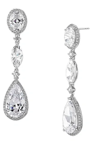 Nadri Oval Drop Earrings In Silver