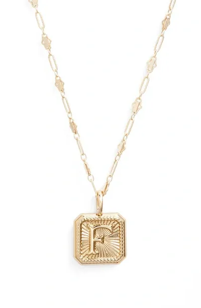 Miranda Frye Harlow Initial Pendant Necklace In Gold - F