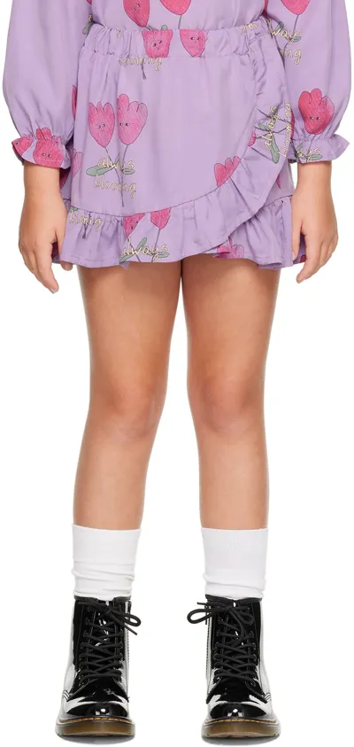 The Campamento Kids Purple Flowers Skirt