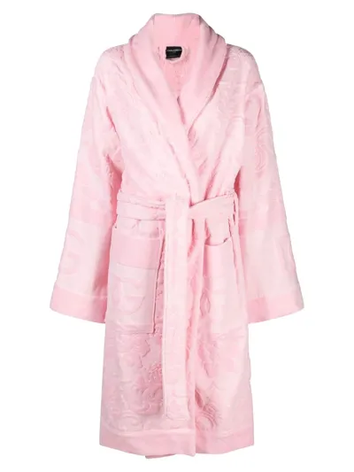 Dolce & Gabbana Long-sleeve Bathrobe In Pink