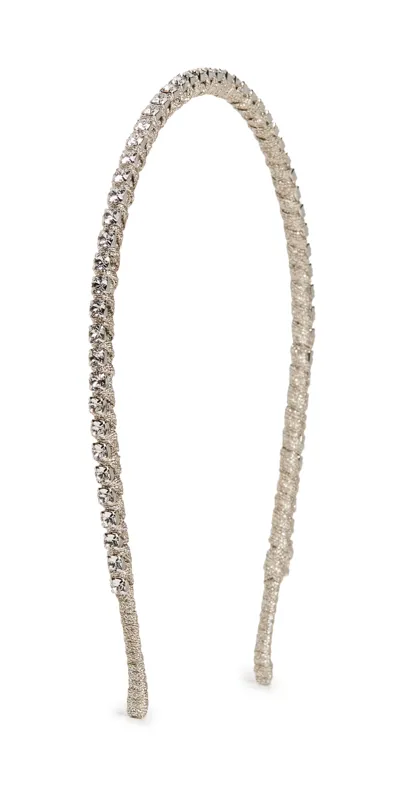 Jennifer Behr Lisbon Wrapped Headband In Silver