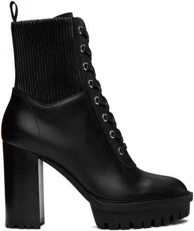 Gianvito Rossi Black Martis Boots In Black+black