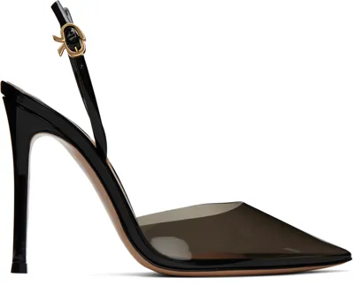 Gianvito Rossi Ribbon D'orsay 105mm Slingback Pumps In Black