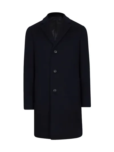 Reiss Gable Epsom Wool Blend Overcoat In Gable Navy