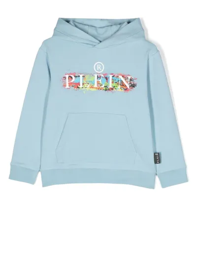 Philipp Plein Junior Babies' Logo-print Detail Hoodie In Blue