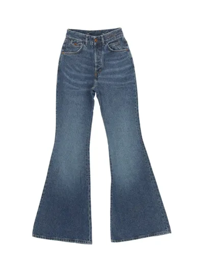 Chloé High Waist Flared Jeans In Blue