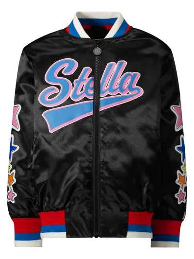 Stella Mccartney Teen Black Cosmic Star Stella Bomber Jacket