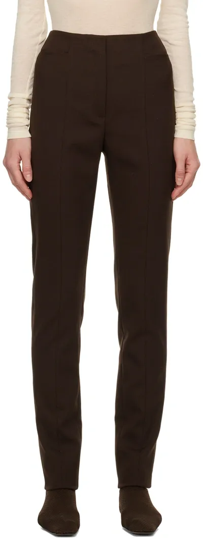 House Of Dagmar Brown Romy Trousers In Black Pinstripe